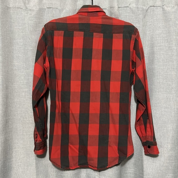 Men’s Vintage Cotton Flannel-Sz M-Red&Black Buffalo Plaid - Picture 3 of 15